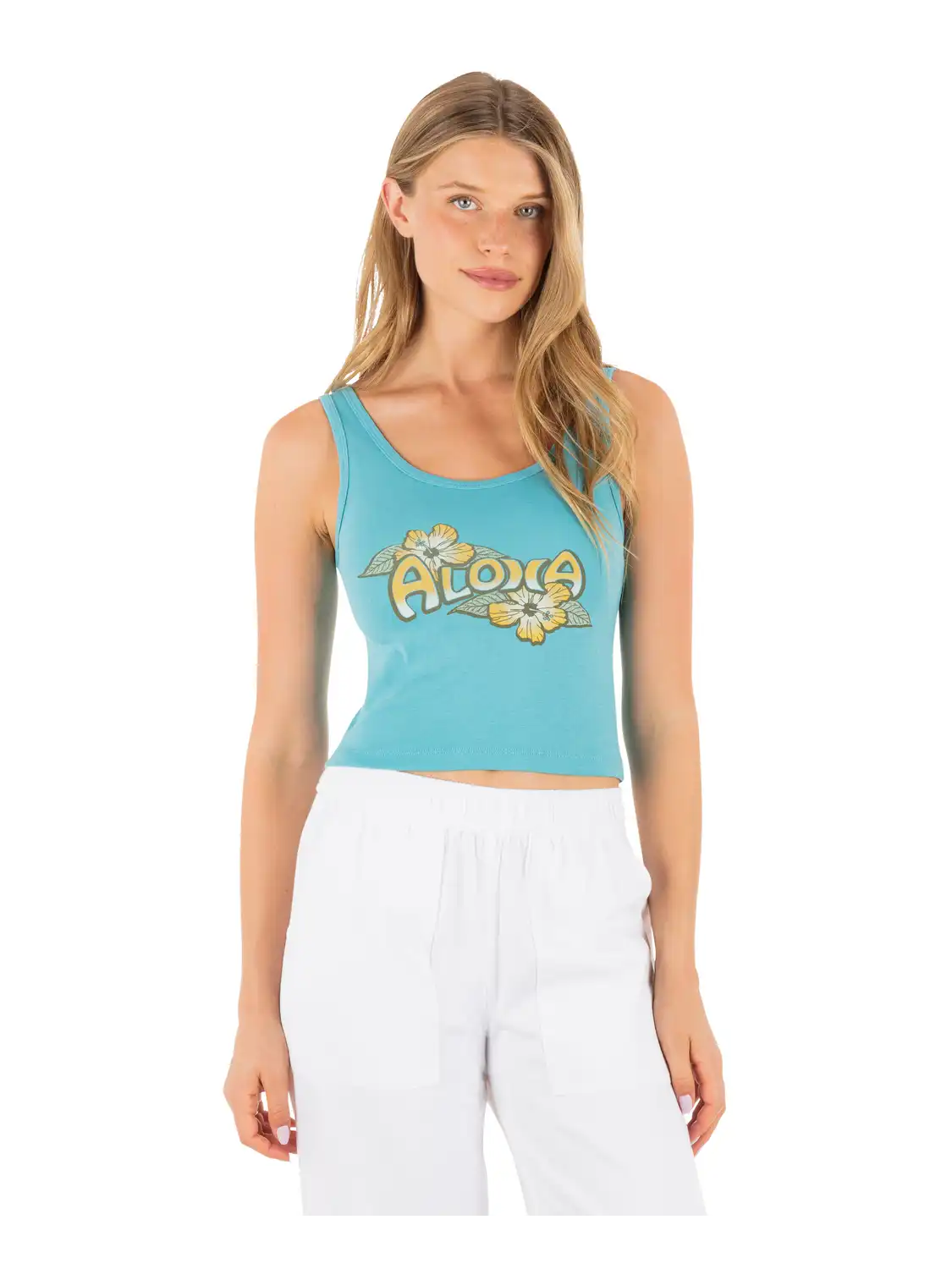 Aloha Scoop Crop Tank