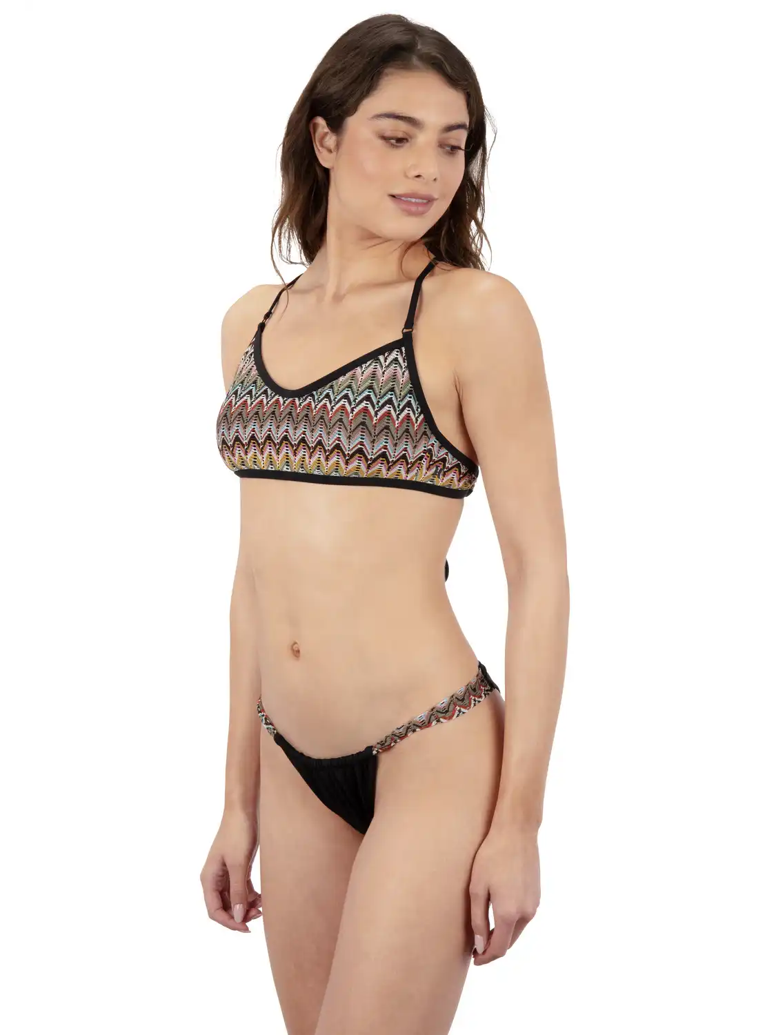 Chevron Knit Cheeky Bikini Bottom