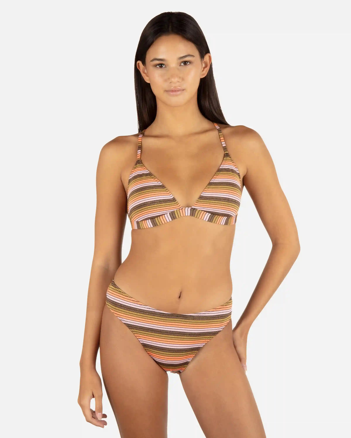Sunset Shine Stripe Adjustable Banded Tri Top