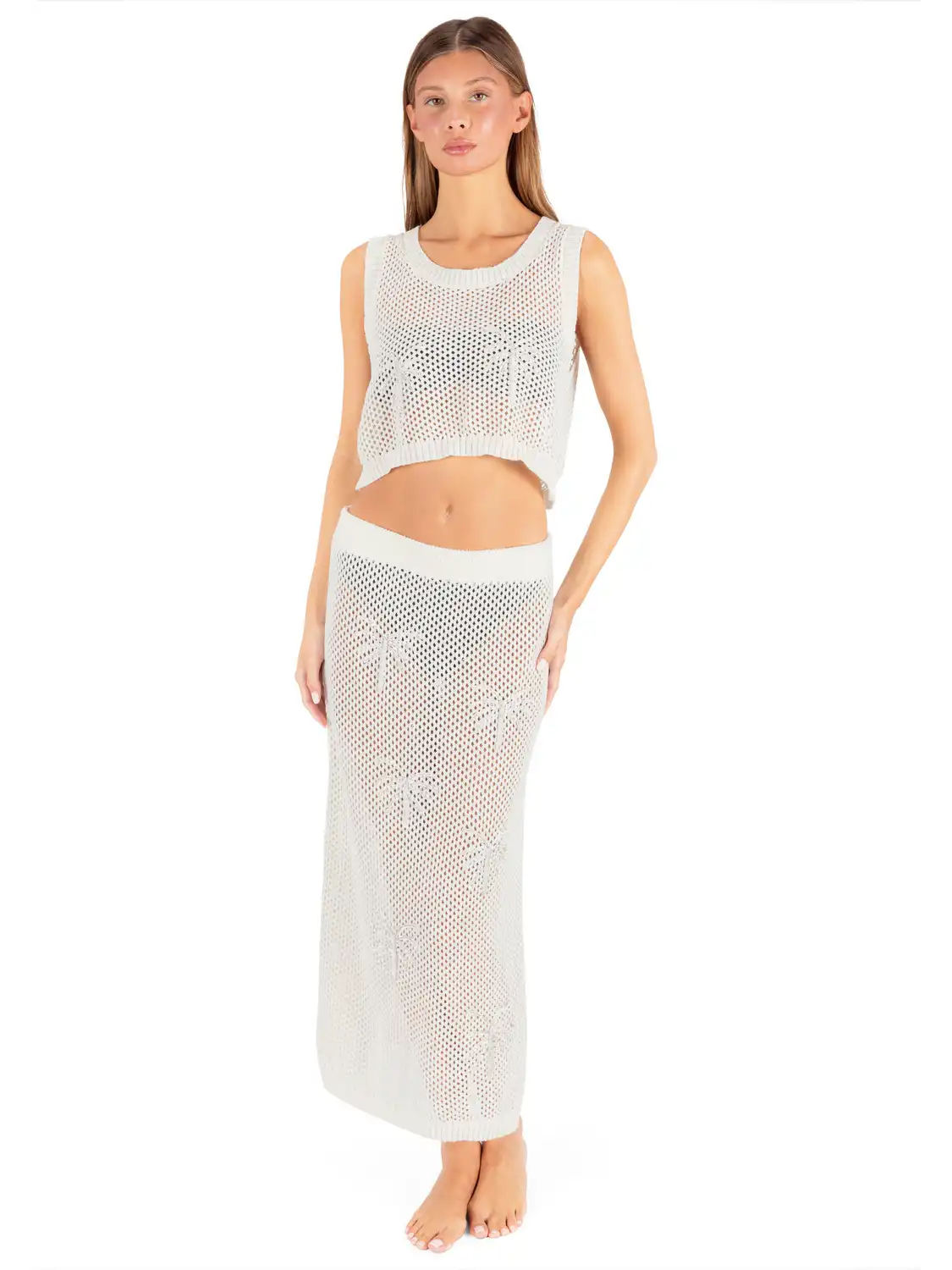 Embroidered Crochet Skirt