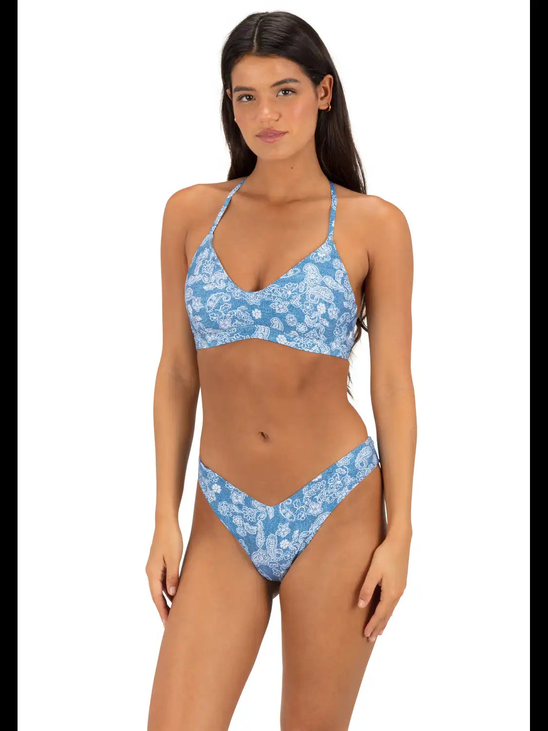 Denim Paisley V Front Skimpy Bottom