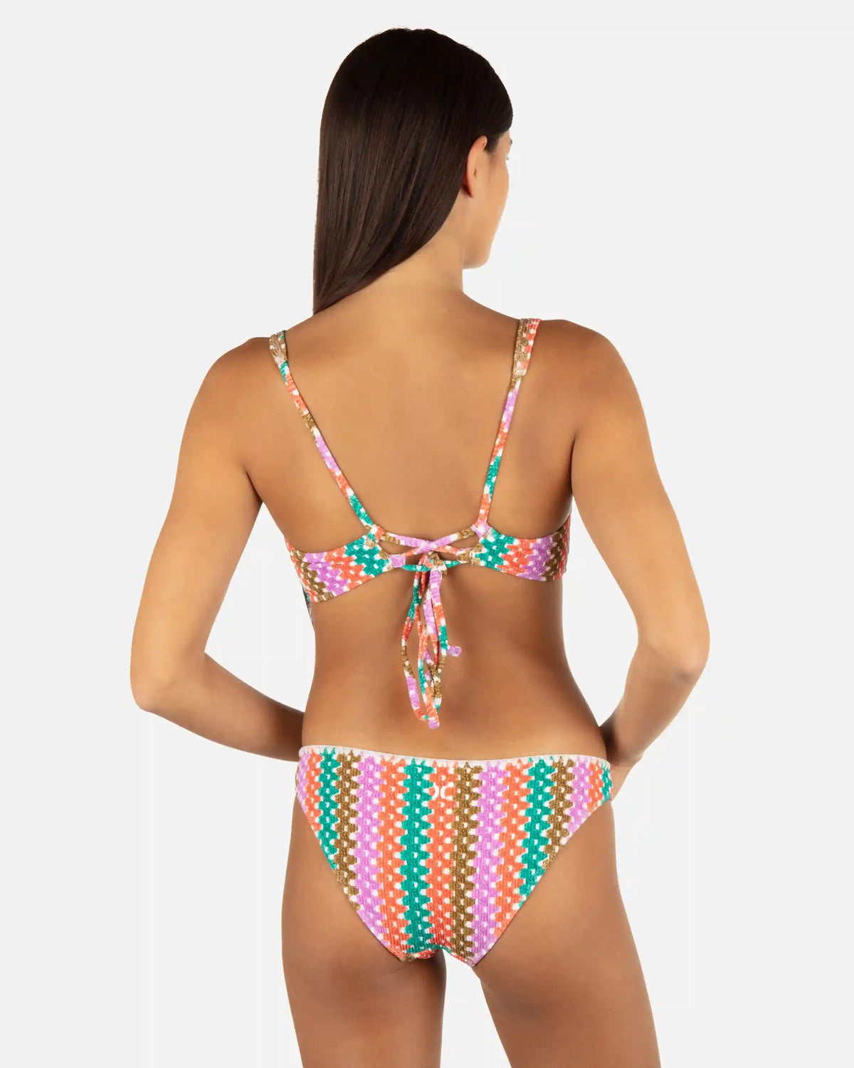 Printed Stripe Crochet Scrunch Bralette