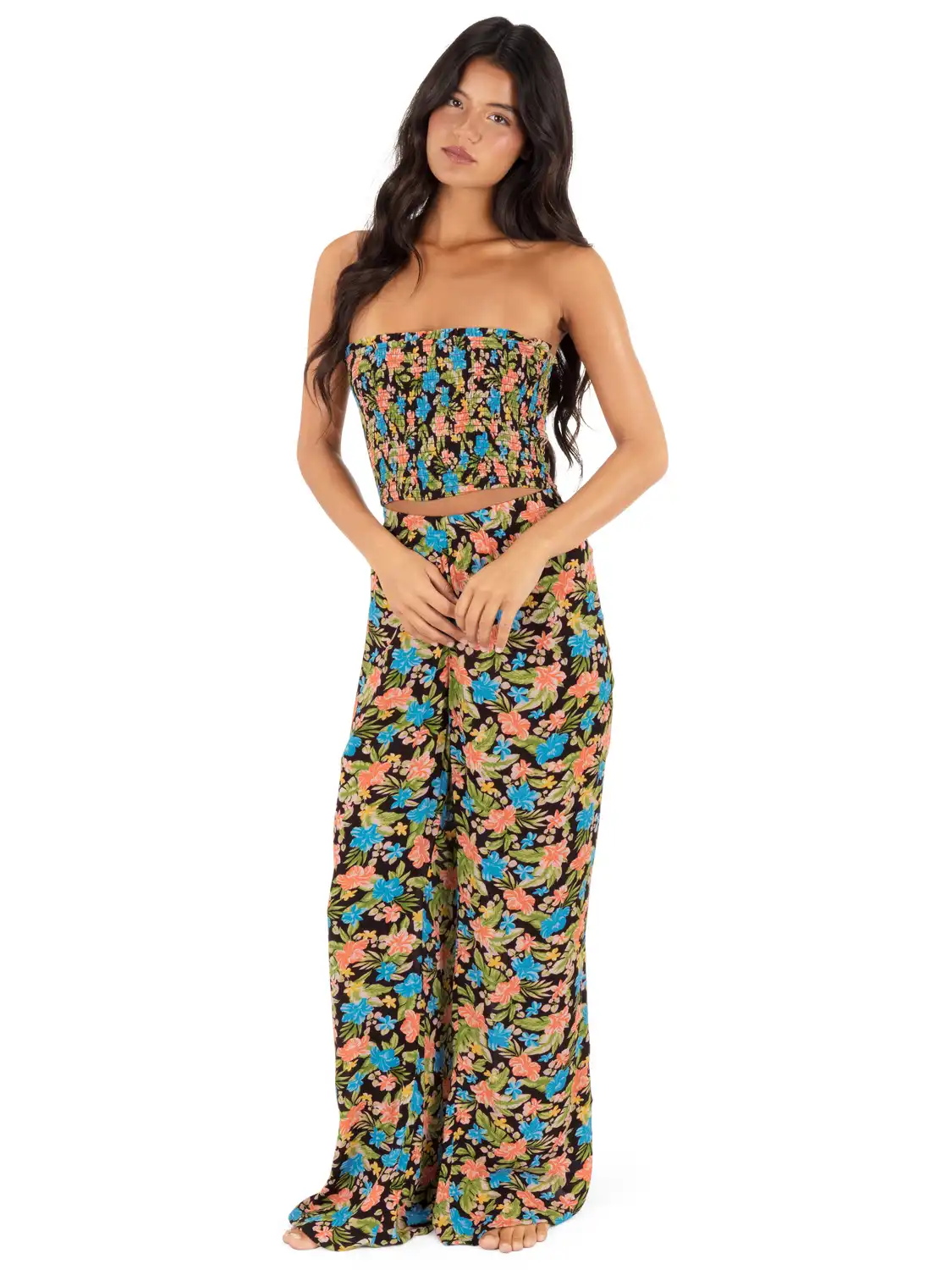 Miami Garden Smocked Crop Top