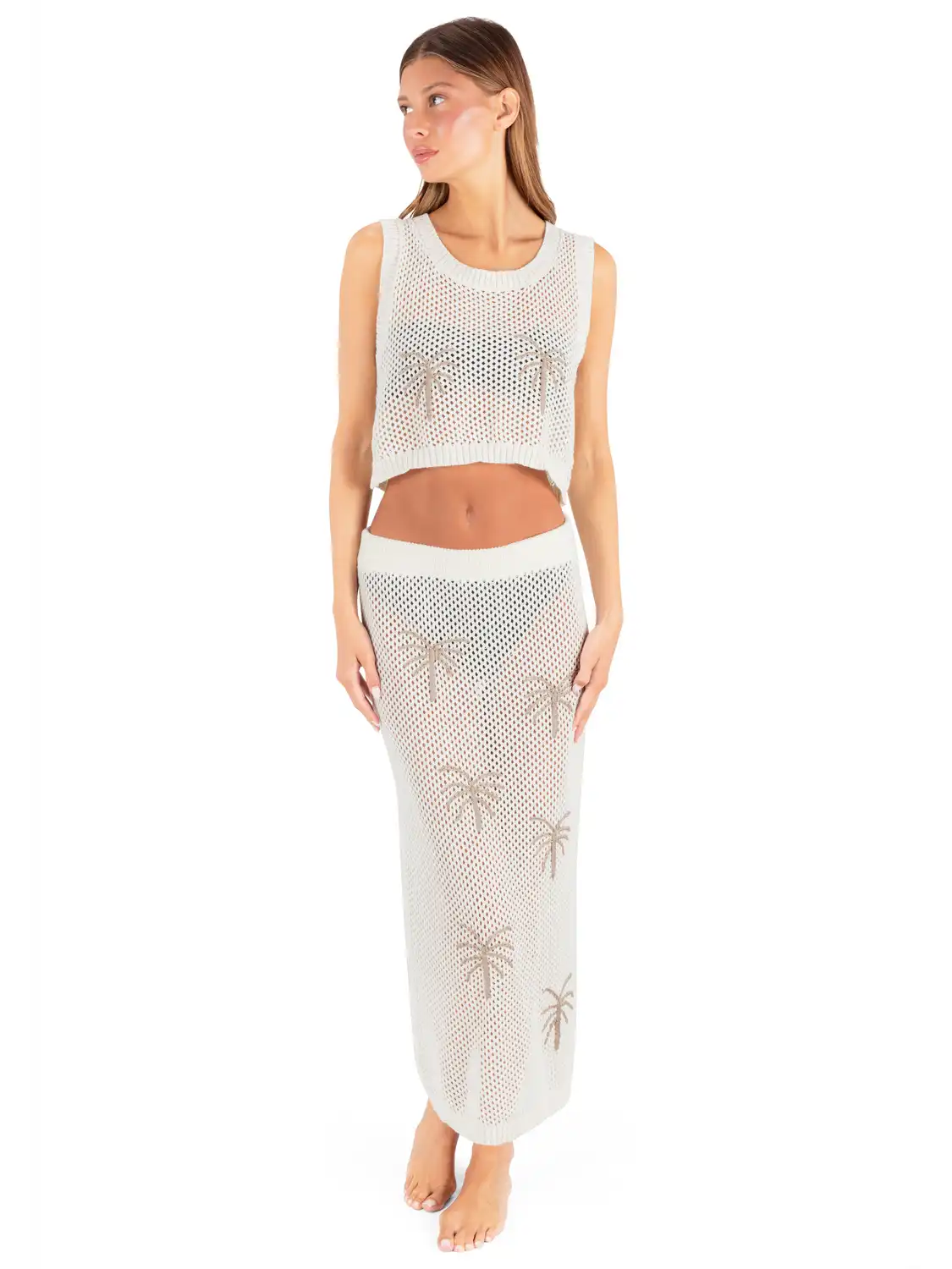 Embroidered Crochet Jacquard Tank